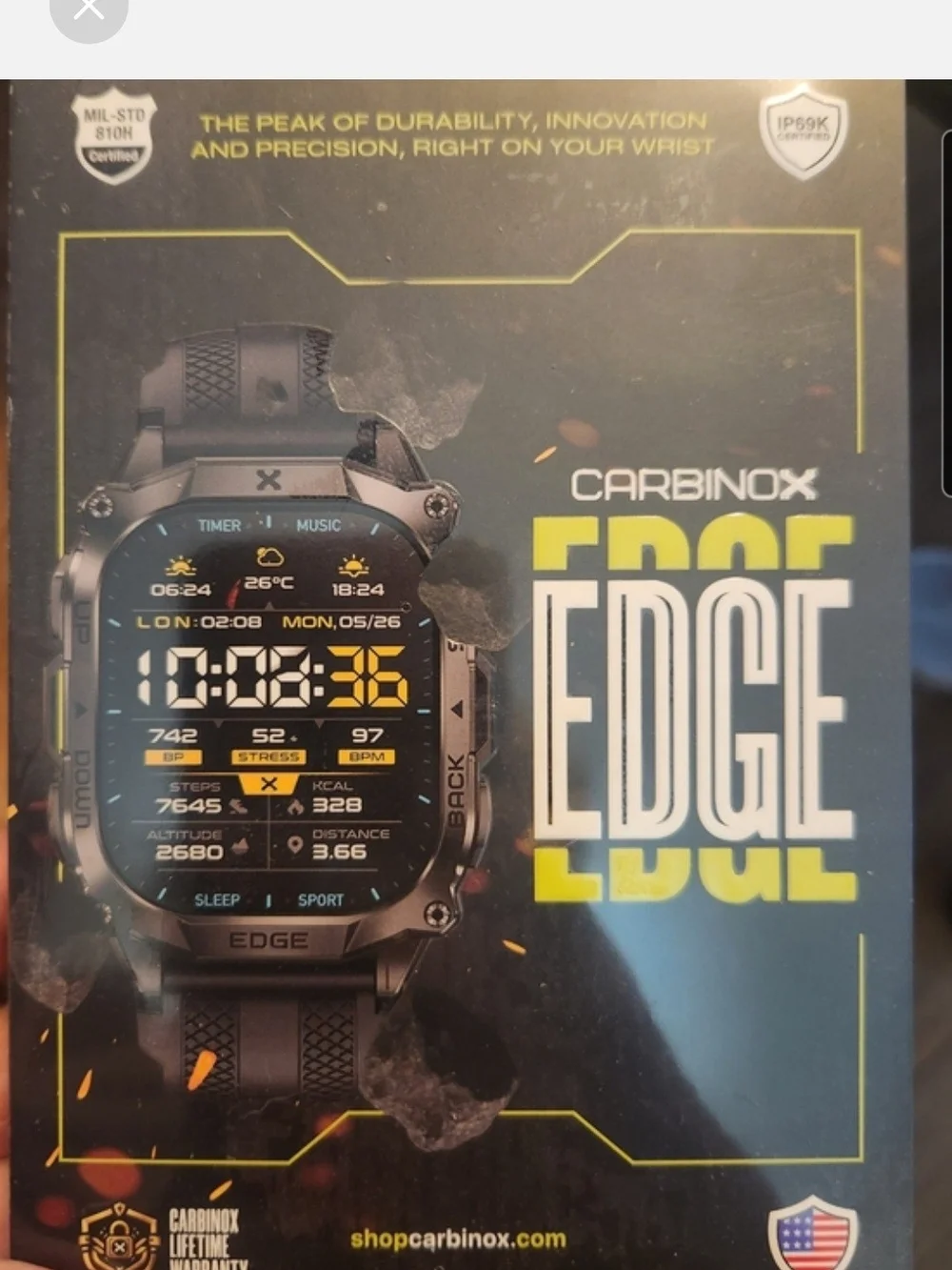 Carbinox Edge Smartwatch - Black New In Box
